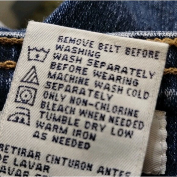 VTG Faded Glory Jeans High Rise 14 Wide Leg Stretch Flap Snap Pckts Gorp Y2k - Picture 13 of 15